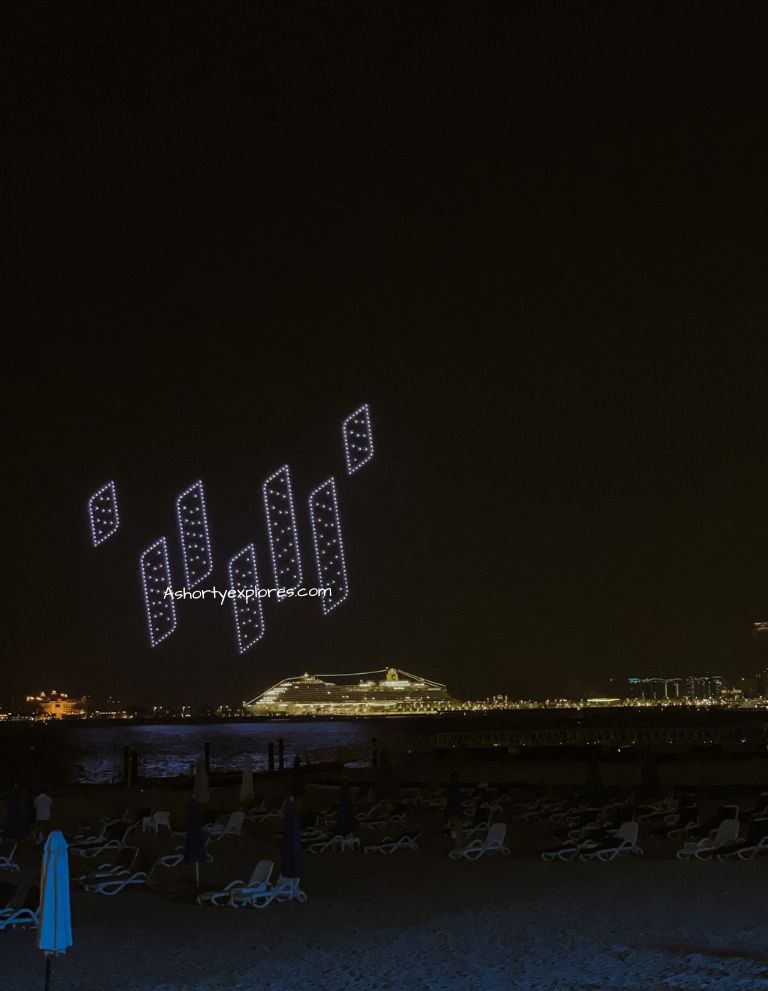 Dubai JBR beach shopping festival drone show