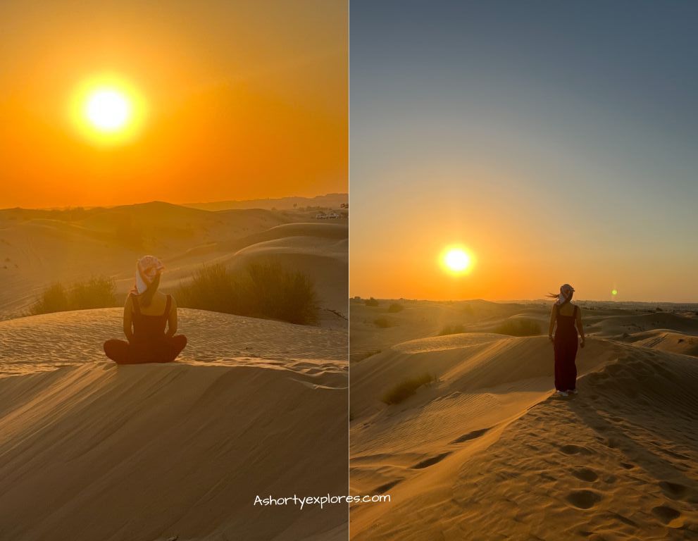dubai desert sunset