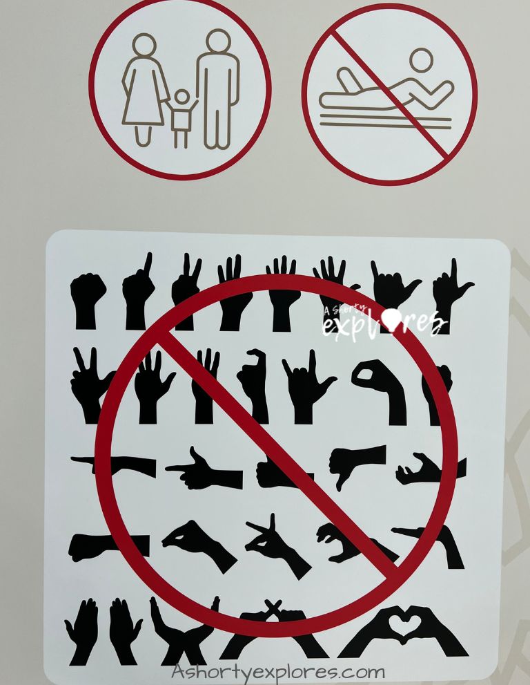 Forbidden gestures at Sheikh Zayed Mosque Abu Dhabi