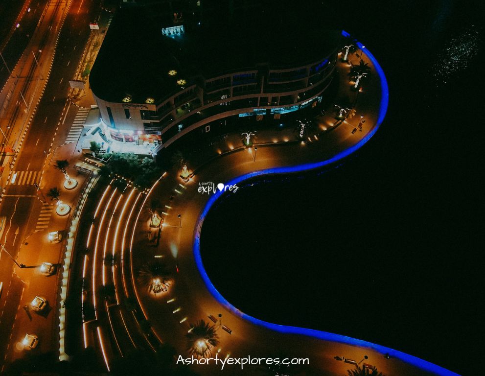 InterContinental Dubai Marina night view at balcony