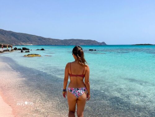 Pink sand beach in Crete Greece Elafonisi beach