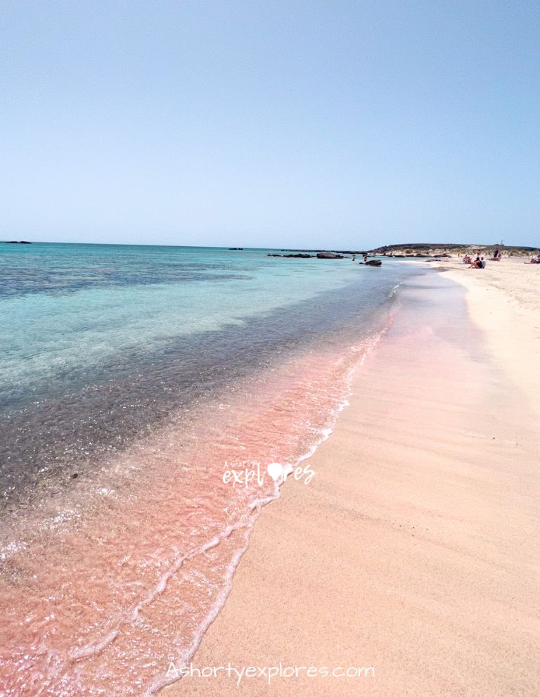 pink sand beach in Crete Greece
