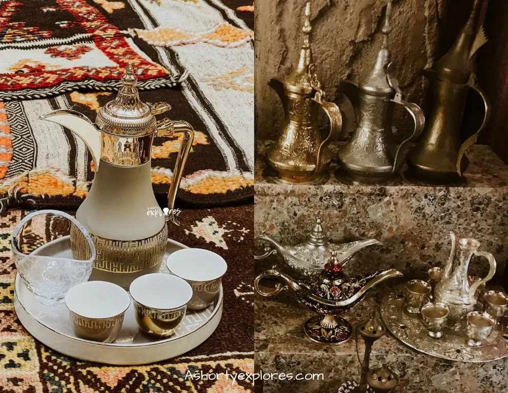 Arabic Coffee Pot (Dallah Pot) and Arabic Coffee Cup Set 杜拜紀念品 阿拉伯咖啡壺和阿拉伯咖啡杯組合