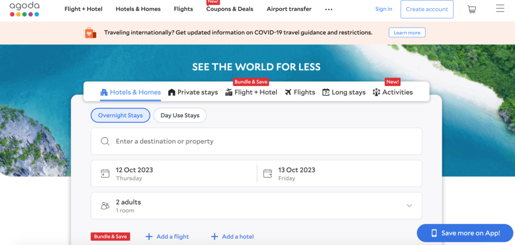 Agoda- Travel apps for booking hotels