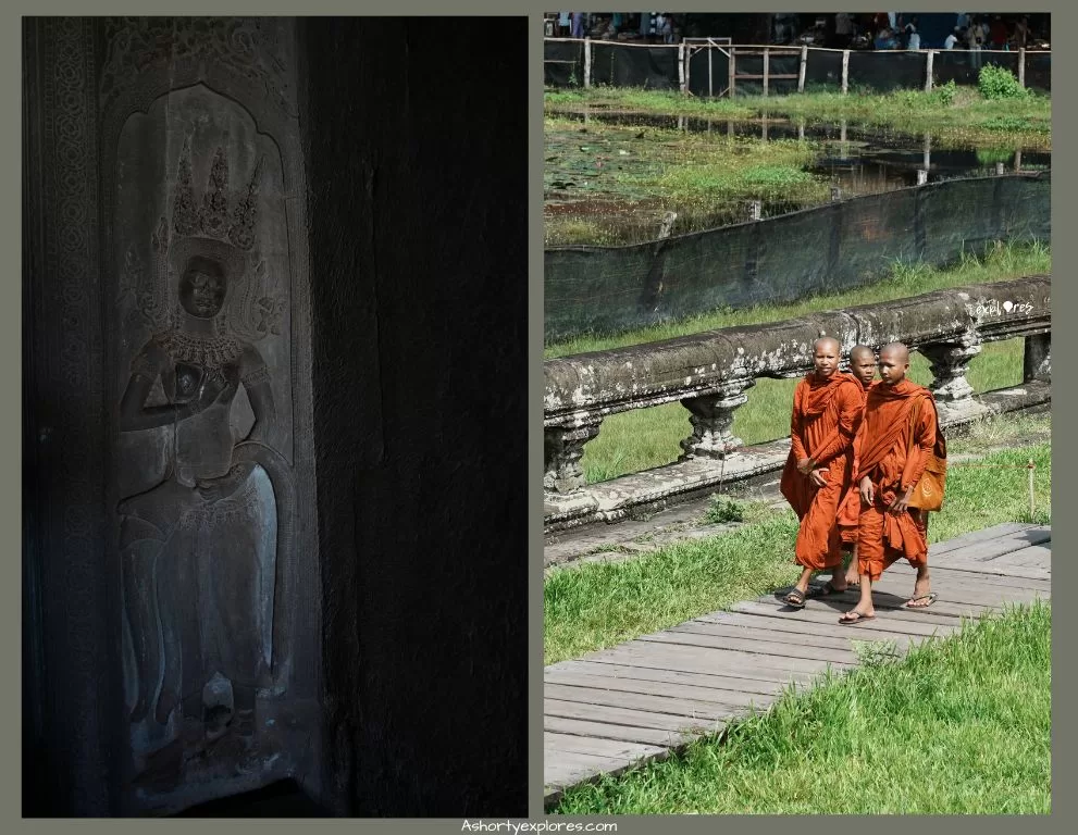 Angkor wat temple monks