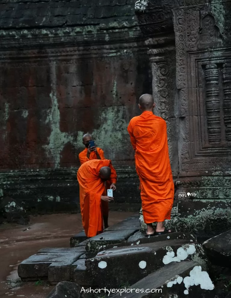 Ta Prohm Temple monks image
