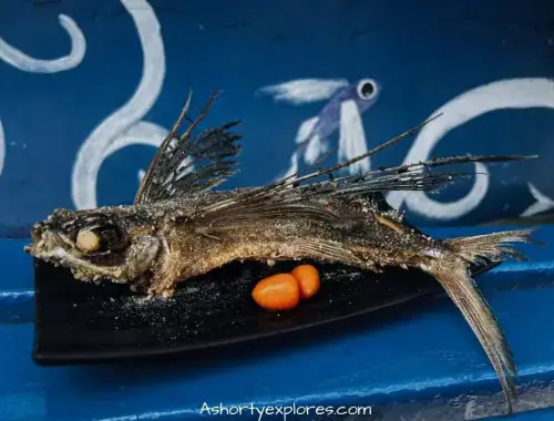 Fried flying fish at Wen Wen, Orchid Island