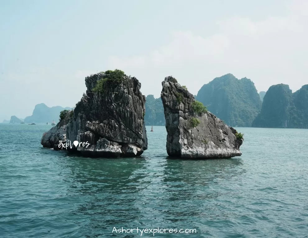 下龍灣鬥雞岩照片Halong Bay Fighting Cock Rocks photo