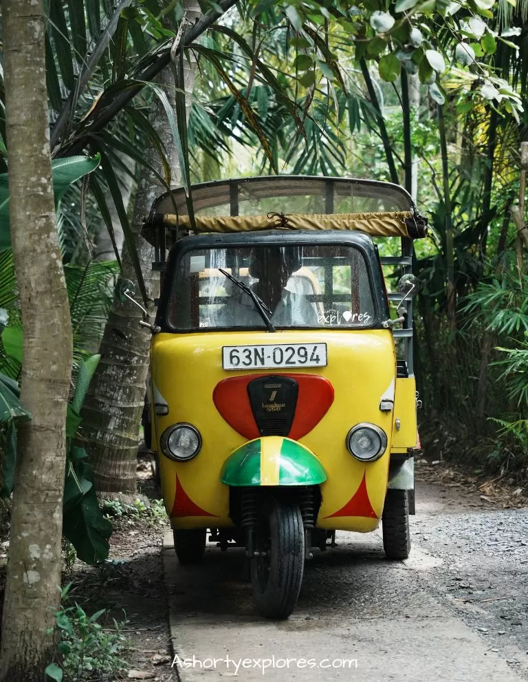 tuk tuk at Mekong River