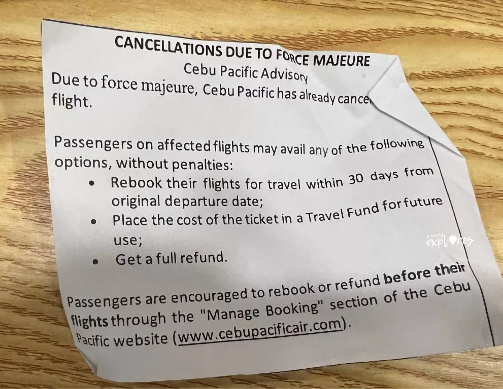 cebu pacific air canceled flight