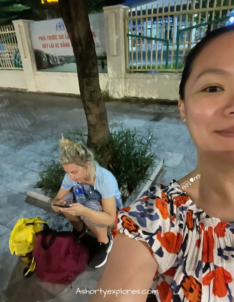 Bus waiting point at Halong bay for vietnam sleeper bus to Sapa