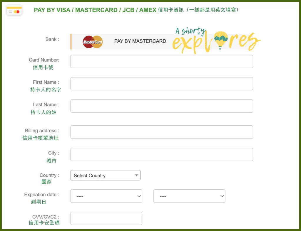 credit card information