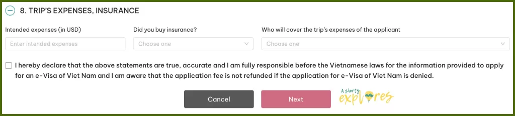 Trip’s Expenses & Insurance