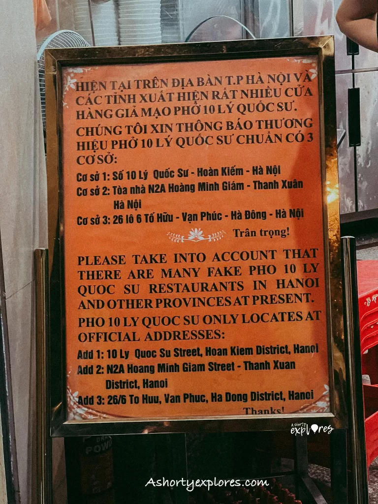 Pho 10 Ly Quoc Su in Hanoi