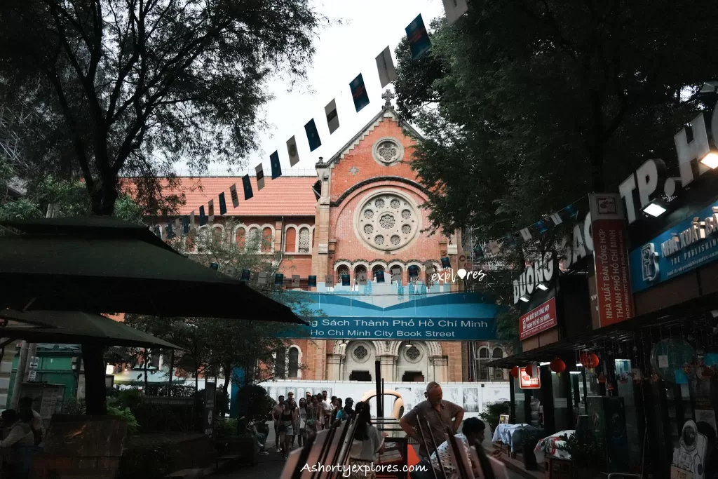 Notre Dame Cathedral of Saigon and Nguyen Van Binh Book Street