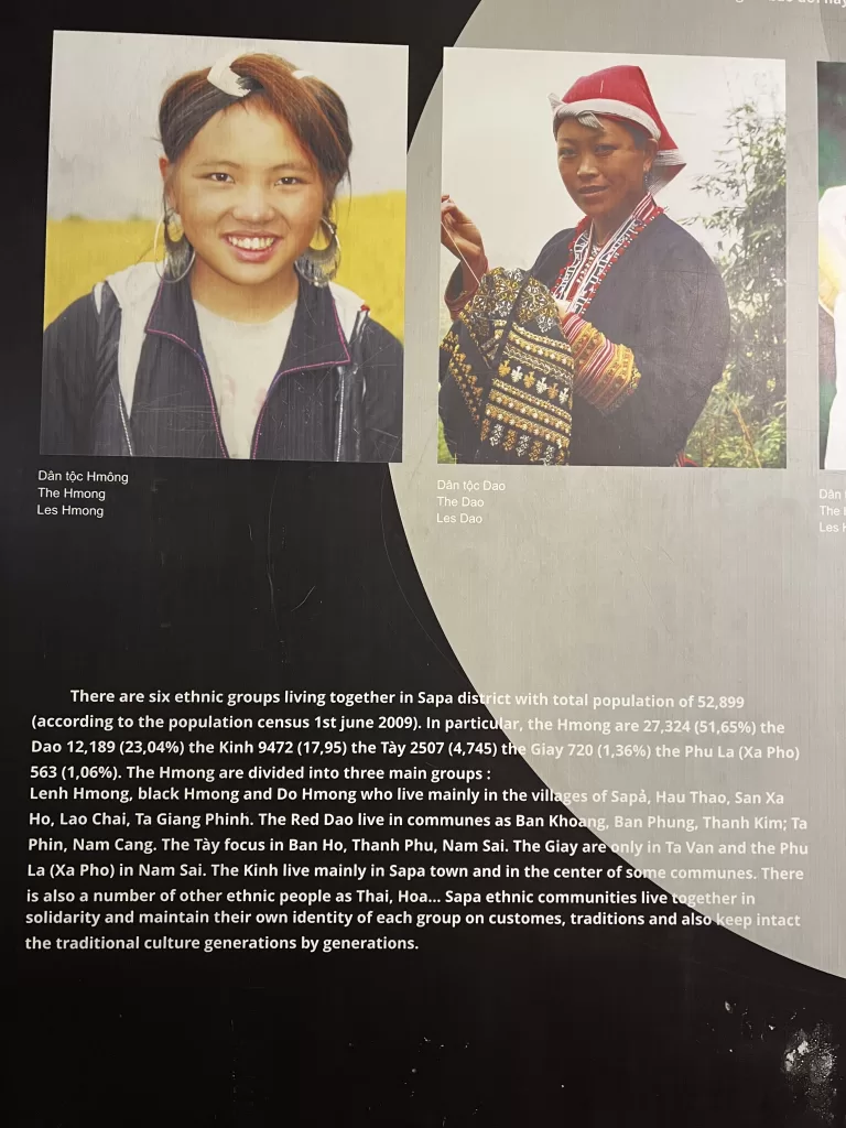 ethnic group information at Sapa Culture Museum