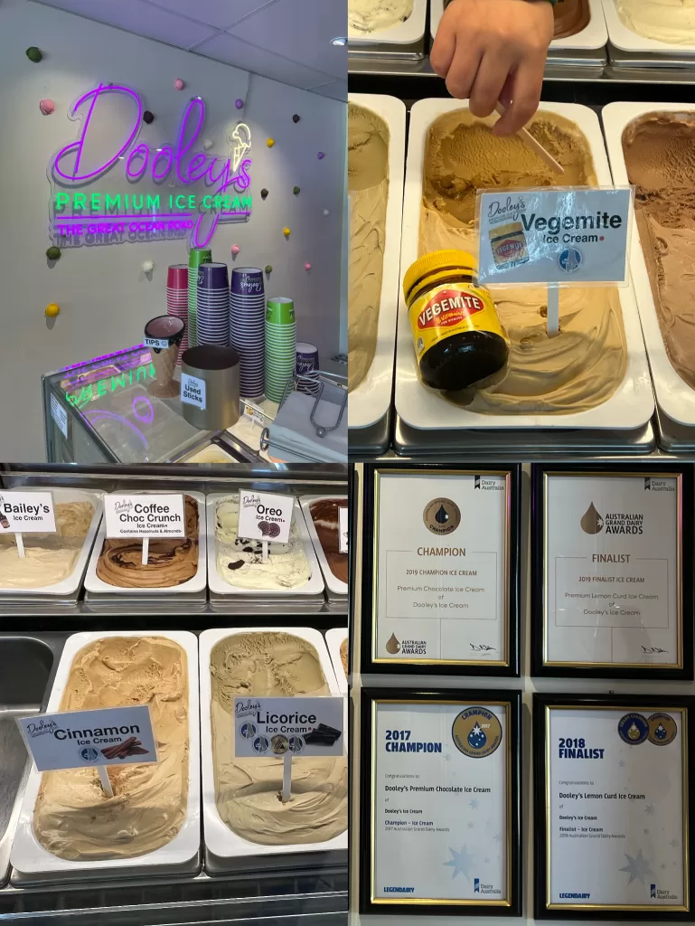 Great Ocean road Vegemite icecream Dooley’s Premium Ice Cream