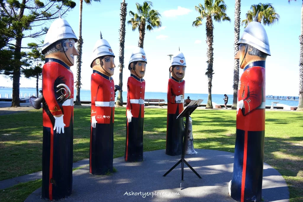 Wooden bollards in Geelong Australia