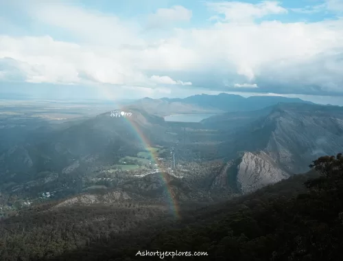Grampians Boroka Lookout rainbow photo